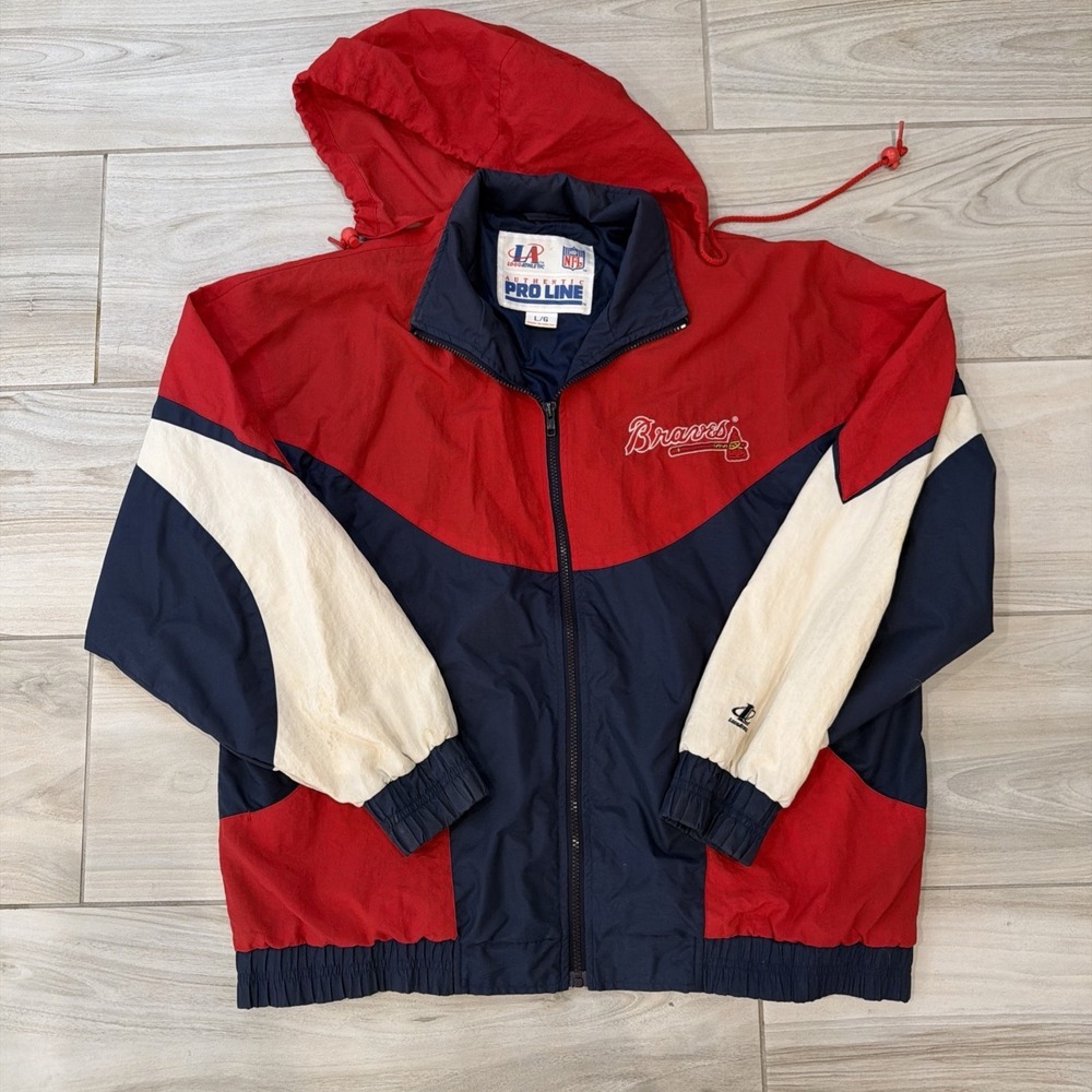 Vintage Atlanta Braves Jacket National League L Large Logo Athletic Pro Line